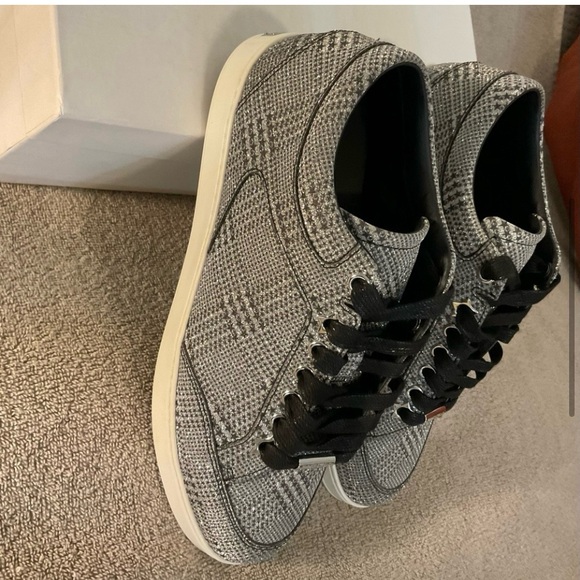Jimmy Choo Prince of Stars Glitter Fashion Sneakers in Silver size 8 - Picture 6 of 14